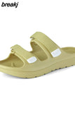 Summer Fashion Men Light EVA Outside Slippers Casual Solid Color Waterproof Non-slip Indoor Home Slides