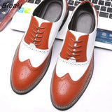 Men Dress Shoes Genuine Leather Fashion Groom Wedding Shoes Luxury Italian Style Oxford Shoes Mens Business Office Work