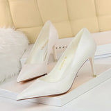 Breakj Korean Version Of Fashion Simple Women's Shoes Show Thin High Heels Fine Heel Super High Heel Shallow Mouth