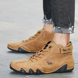 Men Sneaker Shoes Luxury Designer Leather Loafer Walking Sports Shoes Comfortable Ankle Boots High Quality Motorcycle Shoes