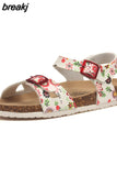 2023 New Summer Beach Cork Sandals Casual Women Outside Non-slip Double Buckle Sandalias