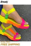 Big Size 43 Multi Colors Casual Shoes Beach Sandals Woman Flat Dropship Comfortable Sandals Female Light Sandalias De