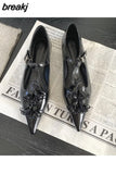 Tassel Flats Shoes Women Pointed Toe Mary Jane Shoes British Style Oxford Female Ballet Casual Loafers Ankle Strap