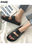New Summer Women Slipper Casual Beach Open Toe Outside Platform Flat with Non-slip Slide