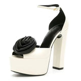 New Women's Sexy Party Shoes Fish Mouth Thick High Heel Platform Sandals Printed Large 43 Platform