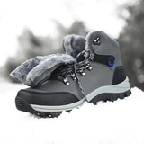 Men Platform Boots Waterproof Plush Snow Boots Keep Warm Outdoor Man Shoes Non-slip Safety Boot Leather Work Hiking