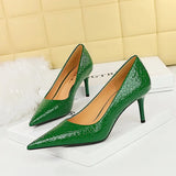 Breakj Retro Stone Patent Leather Women's Shoes Women's High
