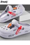 Men's Hole Shoes 2023 New Non-slip Thick-soled Casual Shoes Outerwear Beach Soft-soled Baotou Slippers Men's Slippers