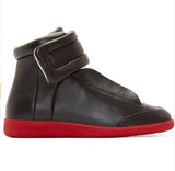 Top Hook Mens Shoes White Red Blue Leather Lace-up Leisure Flat Shoes For Men Rubber Sole Cusual Sneakers