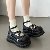 Cute Autumn Mary Janes Women Pumps Wedges High Heels Cosplay Street Goth Punk Design Thick Sole Lolita Pumps Girls