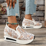 Embroidery Loafers Shoes for Women 2023 Summer Breathable Mesh Platform Sneakers Woman Comfortable Slip On Casual