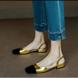 Breakj Fragrant Wind Baotou Sandals 2024 Female New Summer With Simple After Empty Color French High-Heeled Shoes Female Thick