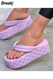 Sale Ladies High Heel Sandals Thick Summer Wedge Sandals Slippers Ladies Thick Sole Casual All-match Slippers Large