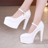 New Shallow Mouth Model Cheongsam Walking Show Shoes Women's High Heels, Sharp Heels And Large Size Professional Work