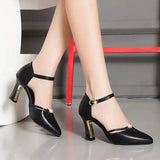 Damskie Women Fashion Black Suede High Heel Shoes Lady Casual Blue Rivet Party Heels Female Spring Summer Pumps