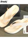 Flip Flops New Rhinestone Herringbone Slipper Flat Toe Clip Sandals Large Size Sandals Women Beach Sandals Slides