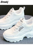 Heel White Shoes Trendy Women's Shoes 2023 New Breathable Thick Bottom Versatile Casual Shoe Comfortable Women's