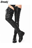 Chunky Heeled Women Motorcycle Boots 2023 Winter Fashion Comfy Stretch Boots Great Quality Over The Knee-high