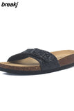 2023 New Fashion Summer Outside Cork Slipper Women Casual Beach Mixed Color Slides