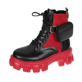 Ankle Boots Autumn Lace Up High Quality Leather Boots Platform Wear-resistant Comfortable Women Ankle Boots 2020
