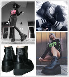 Design 2021 Big sizes 43 Platform High Heels Cosplay Fashionable Autumn Winter Wedges Shoes Ankle Boots