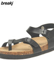 Fashion Outside Cork Sandals 2023 New Women Casual Summer Beach Gladiator Non-slip Buckle Strap