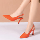 Womens High Heels Slingback Pumps Sexy Pointed Toe Stiletto Heel Sandals Women Summer 2023 Buckle Prom Dress Shoes Plus Size