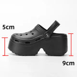 New Chunky Platform Sandals for Women Summer Beach Thick Bottom Slippers Woman Black White Wedge Heel Sandals Garden