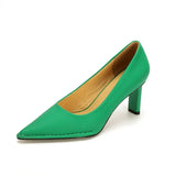 42 Simple Shoes Woman Pointed Toe Girls Dress Prom Pumps Split Leather Pump Shoes Shiny Candy