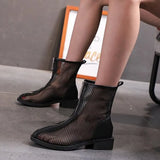 Women's Boots Summer New Fashion Fashion Thick-Soled High-Top Ladies Sandals Mesh Breathable Comfortable Short
