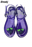 Women Slippers Transparent PVC Fruit Decoration Sandals For Ladies Summer Outdoor Buckle Strap Beach Shoes Female Fashion