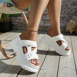 Summer Platform Slippers Women's Sandals 2024 Fashion Women Buckle Wedges High Heel Sandales Open Toe Woman Beach