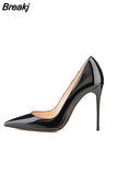 color plus size 45 46 stilettos pointed toe 8cm 10cm 12cm high heel customize daily wear concise women pump