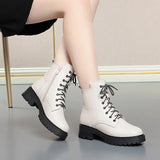 Ankle Boots Woman Winter 2023 Elegant Snow Platform Shoes Ladies Boots Short Leather Botins Free Shipping Large Size