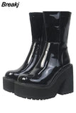 Platform Woman Ankle Boots 2023 Winter Gothic Style Punk Office Lady Fashion Comfy Cool Women Boots Shoes Big Size