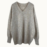Women Autumn Winter Solid Knitted Sweater Casual V Neck Batwing Long Sleeve Pullover Jumpers Female Cashmere