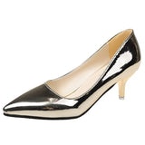 Women's Pumps Shoes Microfiber High Heels Women Pointed Toe Luxury Lady Gold Silver Office Valentine Shoes Plus