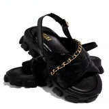 Flat Summer Sandals Chain Fashion Shoes Casual Comfort Sandals Shoes for Women Platform Sandals Open Toe Shoes
