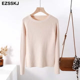 basic autumn winter thick Sweater Women long sleeve o-neck Soft Knit sweater Pullovers solid female Jumper