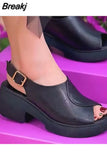 Open Toe Summer 2023 with Medium Heels Women's Shoes White Sandals for Woman Wedge Platform Waterproof Vip Original H