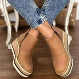 Women's Autumn Boots Round Toe Comfortable Platform Shoes Non-Slip Casual Lady Ankle Boots Side Zip Retro Female Mujer
