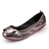 size 41 Women Soft leather Flats Fashion Woman Loafers Square Toe Buckle Ballerina Casual single Shoes Women Zapatos