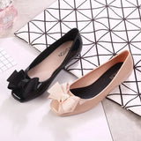 Women Cute Light Weight Black Slip on Flat Shoes Lady Casual Bow Tie Comfortable Shoes Female Cool Spring Summer Shoes