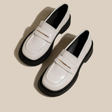 Women 2023 New Spring and Autumn Thick Bottom British Style Small Leather Shoes Casual Shallow Mouth Student Women