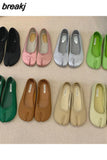 Split Toe Flats Shoes Women Brand Ballerina Ninja Tabi Cozy Loafers Female Mary Jane Casual Moccasins Ladies Shoes