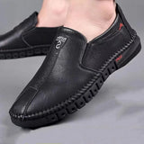 Autumn Brand Men's Casual Shoes Fashion Comfortable Leather Shoes for Men Soft Bottom Business Leather Slip-on Flat
