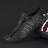 Breakj Men's Shoes 2025 Autumn Men's Casual Leather Shoes Fashion Flat Shoes One Foot Pedal