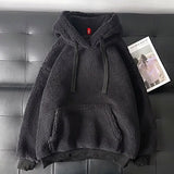 Fluffy Hoodie Women Winter Sweatshirts Plush Warm Top Double Hoodies Men Pullover Loose Soft Thick Top