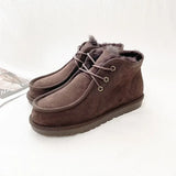 New Style Sheepskin Wool One-piece Snow Boots Men Winter Warm Winter Non-slip Leather Wool Winter