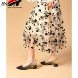 Knitting Single Shoes Pointed Toe Low Heels Shoes Women Spring And Autumn Small High